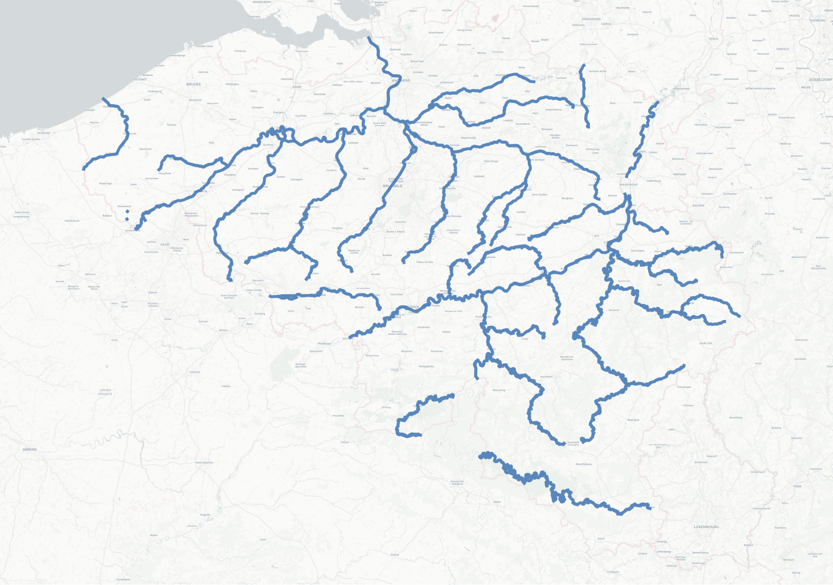 FIGUUR 1 HOOFDRIVIEREN IN BELGIË